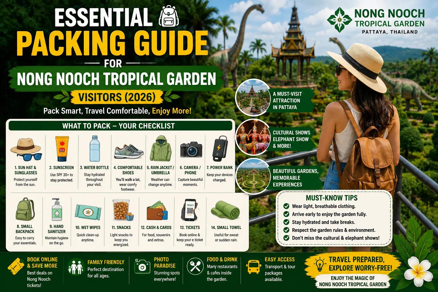 Essential Packing Guide for Nong Nooch Tropical Garden Visitors (2026)